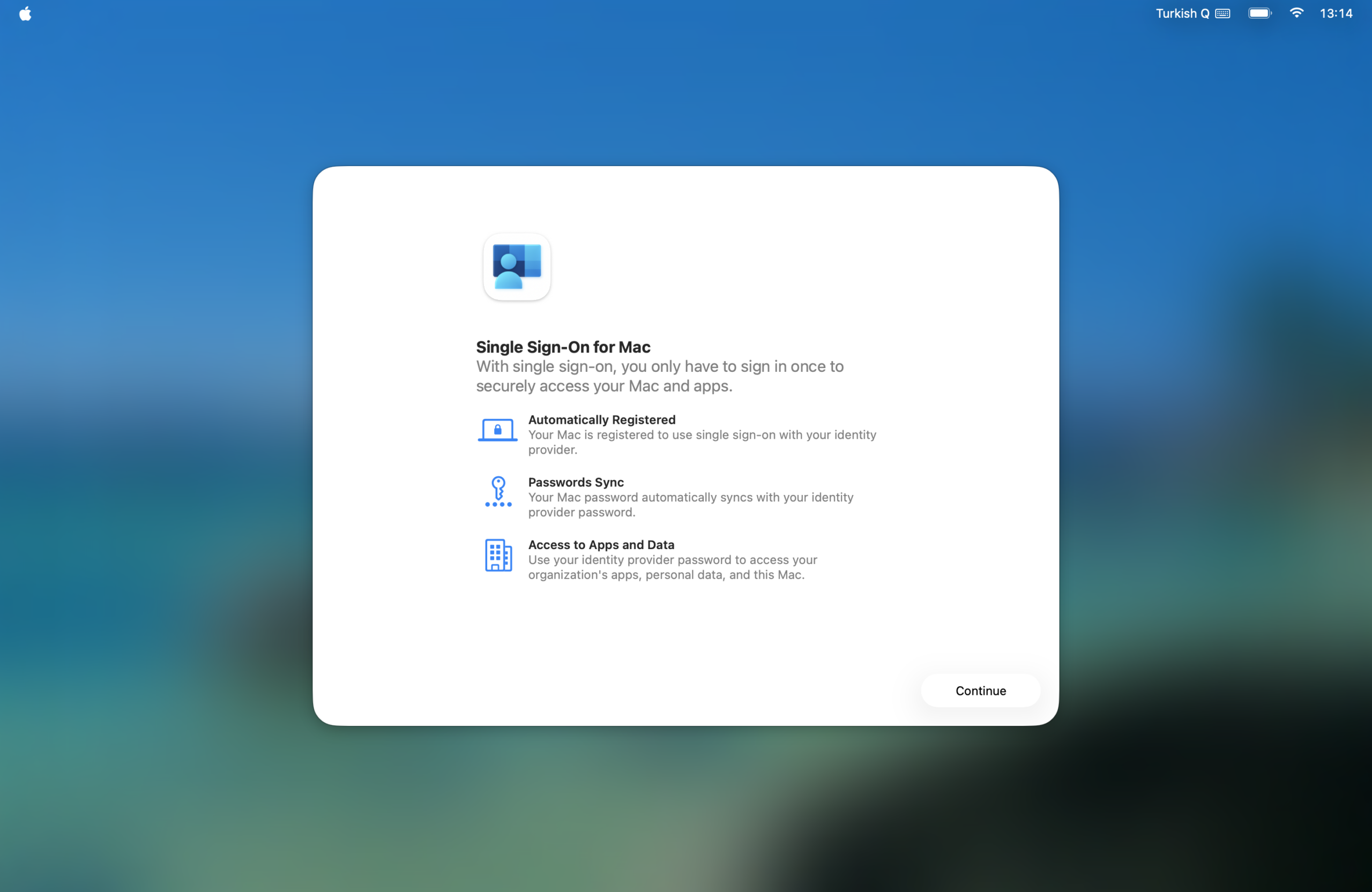INTUNE ile SETUP ASSISTANT’TA PLATFORM SSO (nihayet)